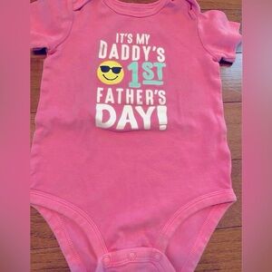 Pink Father's Day Baby Onesie